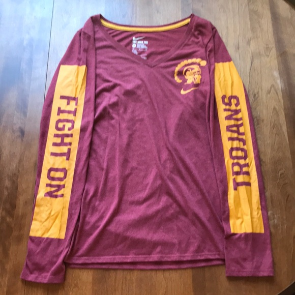 burgundy and gold nike shirt